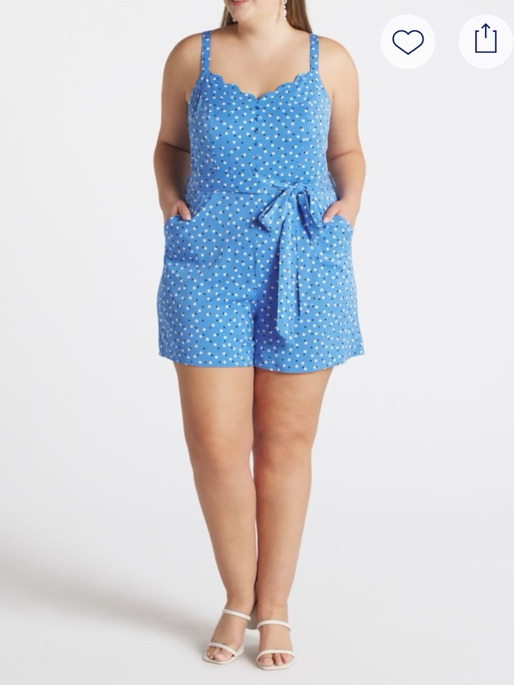 41 Hawthorn Blue Polka Dot Sleeveless Romper